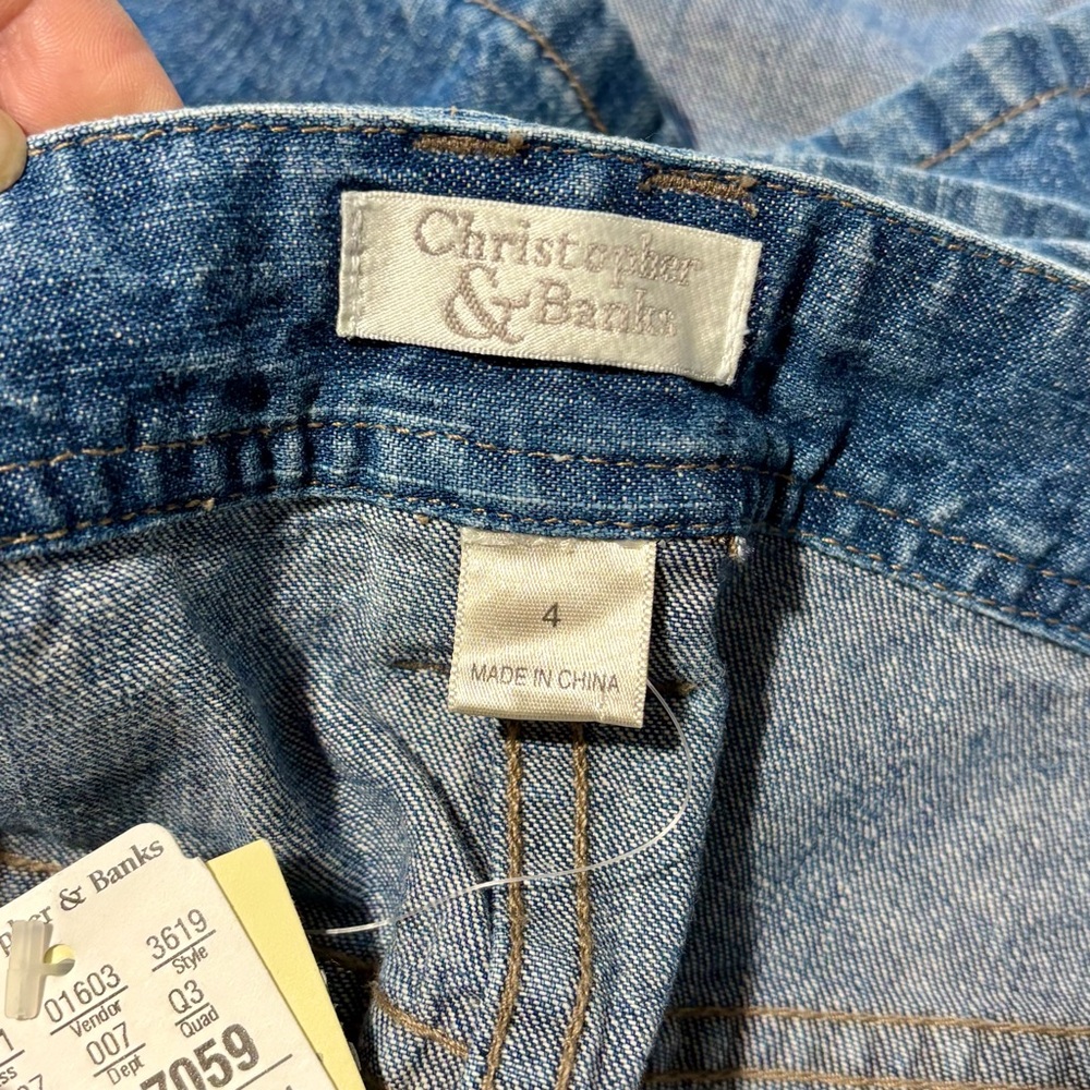 Christopher & Banks Denim A-Line Skirt with Removable Belt, Size 4, NWT - Picture 9 of 11